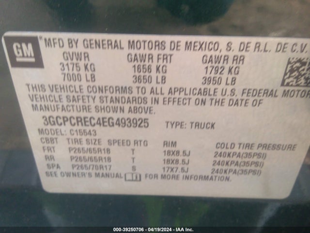 Chevrolet Silverado 1500 2lt 2014 3GCPCREC4EG493925 Image 9