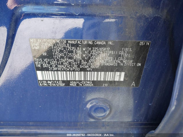 Toyota Rav4 Xle 2014 2T3RFREV7EW187593 Image 9