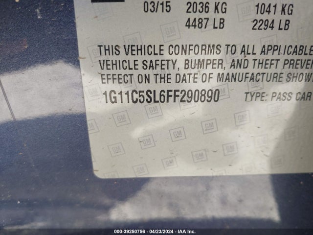 Chevrolet MALIBU 1LT 2015 1G11C5SL6FF290890 Image 9