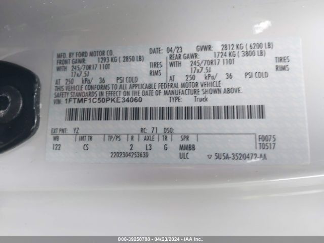 1FTMF1C50PKE34060 Ford F-150 Xl