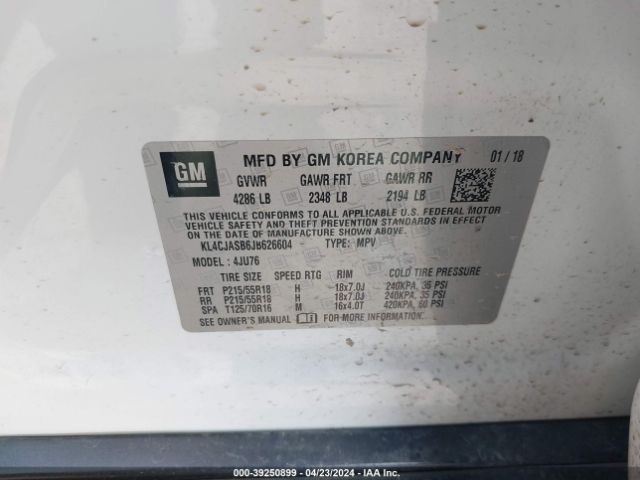 KL4CJASB6JB626604 Buick Encore Preferred