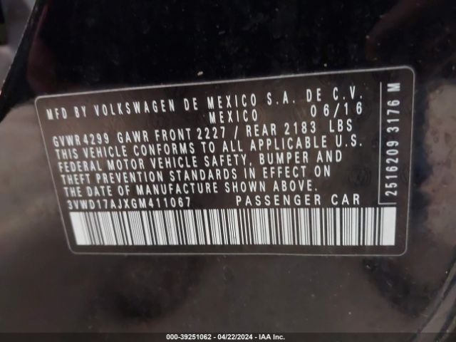 3VWD17AJXGM411067 Volkswagen Jetta 1.8t Sport