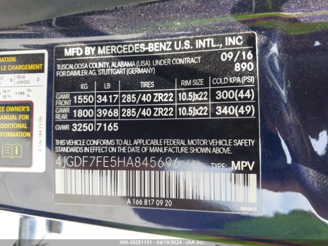2017 MERCEDES-BENZ AMG GLS 63 4JGDF7FE5HA845696 Photo 8