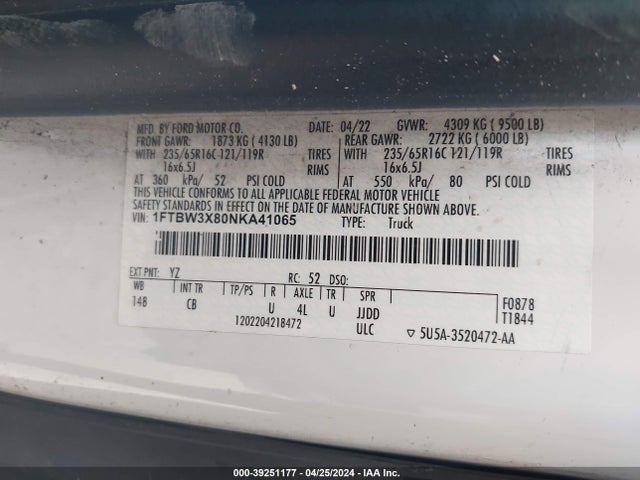 Ford Transit-350 Cargo Van 2022 1FTBW3X80NKA41065 Image 9