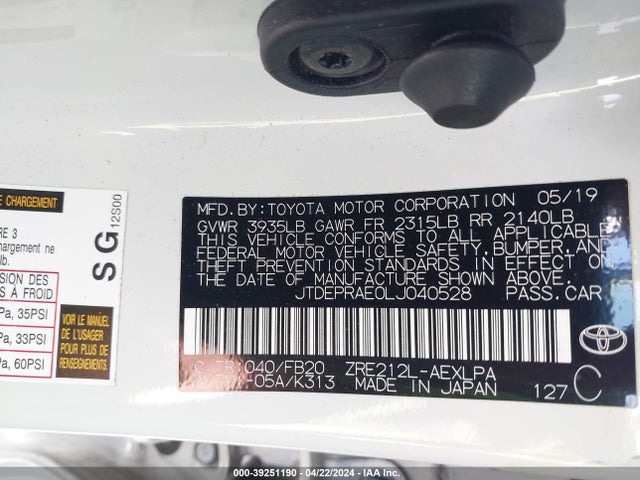 Toyota COROLLA LE 2020 JTDEPRAE0LJ040528 Image 9