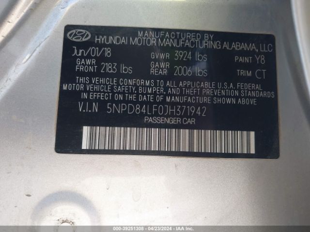5NPD84LF0JH371942 Hyundai Elantra Value Edition
