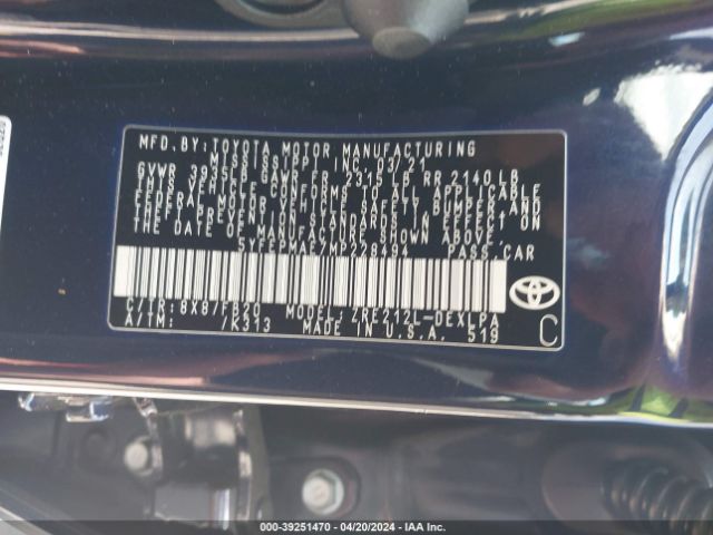 5YFEPMAE7MP228494 Toyota COROLLA LE