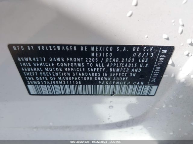 3VWD17AJ6EM211106 Volkswagen Jetta 1.8t Se