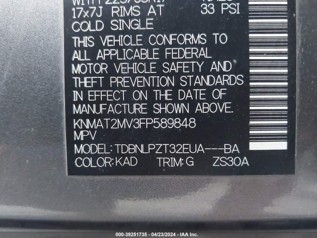 Nissan ROGUE S 2015 KNMAT2MV3FP589848 Image 9