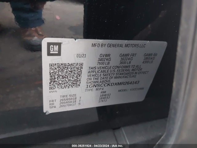 Chevrolet Suburban 2wd Lt 2021 1GNSCCKDXMR264143 Image 9