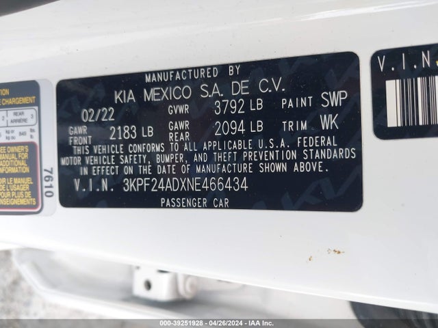 KIA Forte Lxs 2022 3KPF24ADXNE466434 Image 9