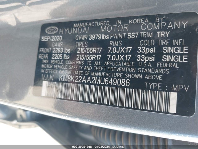 Hyundai Kona Sel 2021 KM8K22AA2MU649086 Image 9