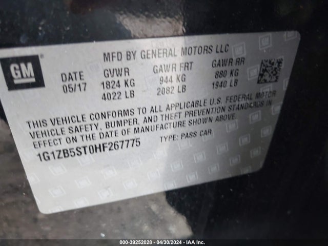 Chevrolet MALIBU LS 2017 1G1ZB5ST0HF267775 Image 9