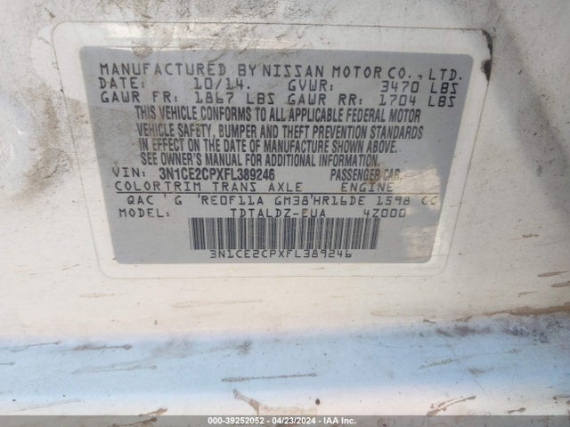 Nissan Versa Note Sv 2015 3N1CE2CPXFL389246 Image 9