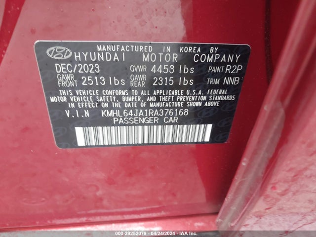 Hyundai SONATA SEL 2024 KMHL64JA1RA376168 Image 9