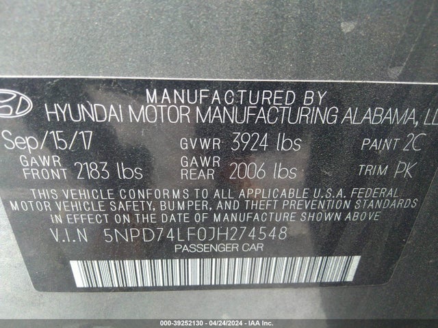 Hyundai ELANTRA SE 2018 5NPD74LF0JH274548 Image 9