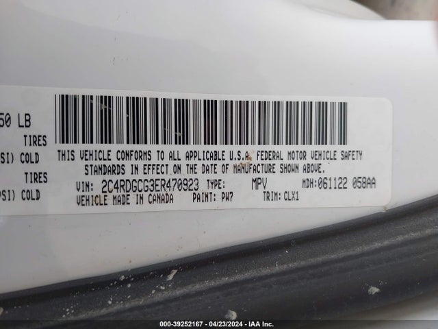 Dodge Grand Caravan Sxt 30th Anniversary 2014 2C4RDGCG3ER470923 Image 9