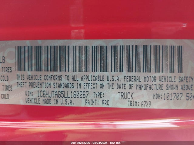 1C6HJTAG5LL160267 Jeep Gladiator Sport S 4x4