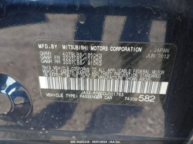 2013 MITSUBISHI LANCER JA32U8FW0DU001783 Photo 8