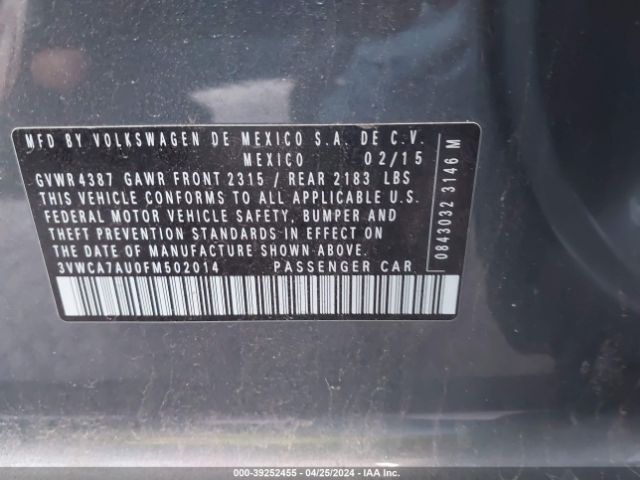 3VWCA7AU0FM502014 Volkswagen Golf Sportwagen Tdi S 4-door