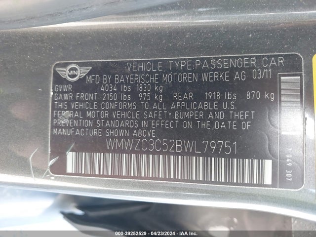 2011 MINI COOPER S COUNTRYMAN WMWZC3C52BWL79751 Photo 8