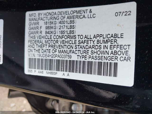Acura Integra Base (cvt) 2023 19UDE4H20PA003759 Image 9