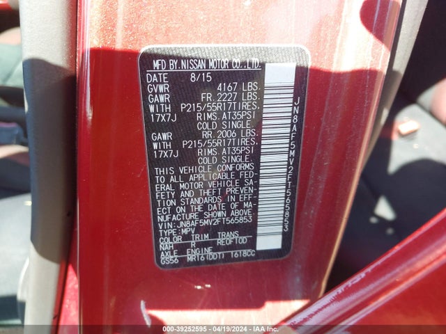 Nissan Juke Sv 2015 JN8AF5MV2FT565853 Image 9