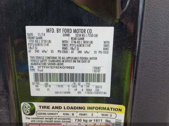 Ford F-150 Stx 2014 1FTFW1EF8EKG19923 Image 9