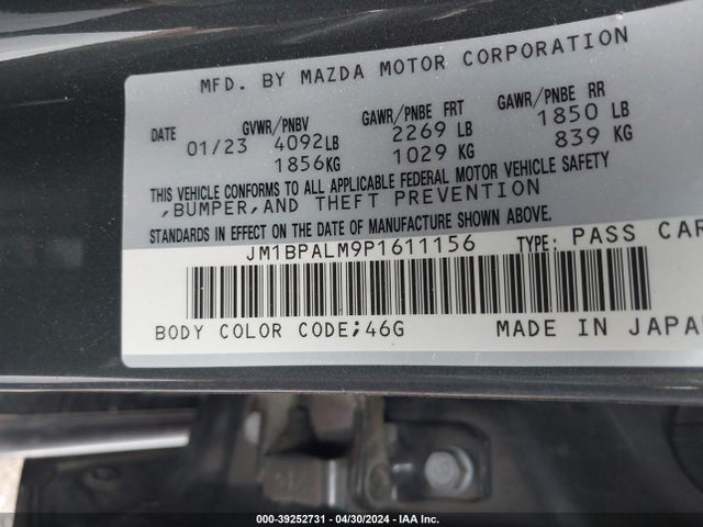 JM1BPALM9P1611156 Mazda Mazda3 2.5 S Preferred