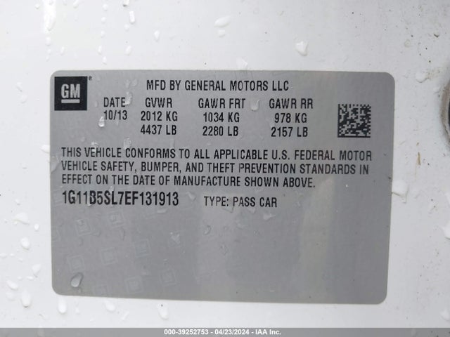 Chevrolet Malibu 1ls 2014 1G11B5SL7EF131913 Image 9
