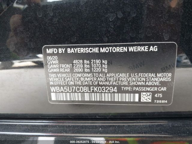 WBA5U7C08LFK03294 BMW 3 Series M340i