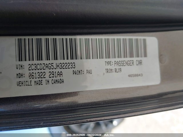 Dodge Challenger Sxt Plus 2018 2C3CDZAG5JH322233 Image 9