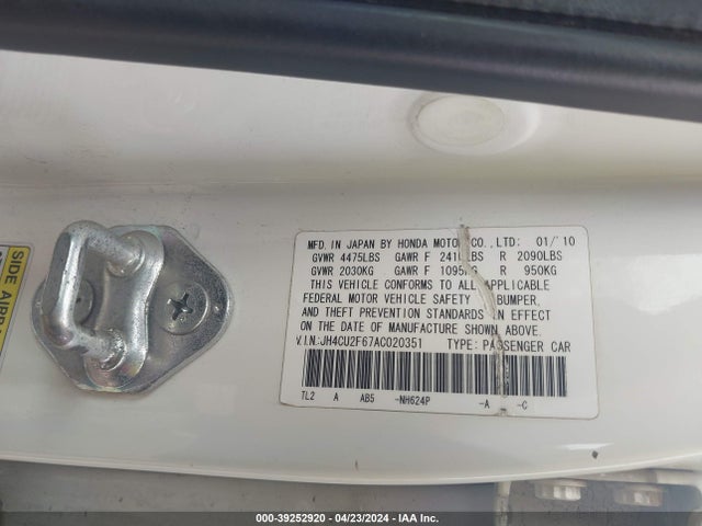 Aukcja sprzedaży 2010 Acura Tsx 2.4, vin: JH4CU2F67AC020351, numer aukcji: 39252920