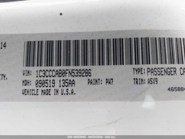 1C3CCCAB0FN539286 Chrysler 200 Limited