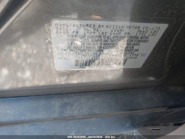 Nissan Kicks Sv Xtronic Cvt 2021 3N1CP5CV7ML511309 Image 9