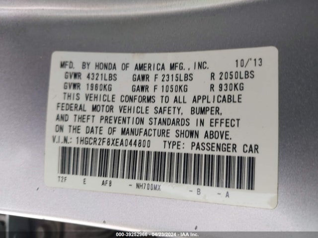 Honda Accord Ex-l 2014 1HGCR2F8XEA044800 Image 9