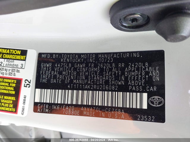 Toyota CAMRY SE 2024 4T1T11AK2RU206082 Image 9