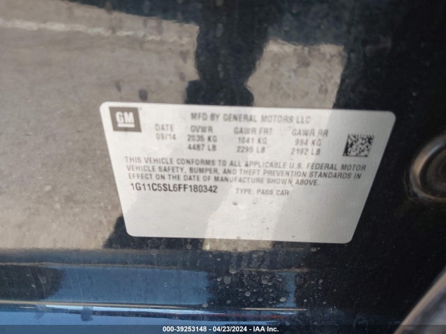 Chevrolet MALIBU 1LT 2015 1G11C5SL6FF180342 Image 9