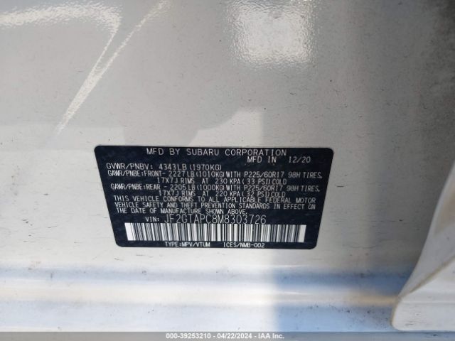 JF2GTAPC8M8303726 Subaru Crosstrek Premium