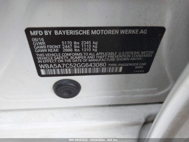 WBA5A7C52GG643080 BMW 528i Xdrive