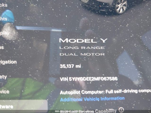 5YJYGDEE2MF067586 Tesla Model Y Long Range Dual Motor All-wheel Drive