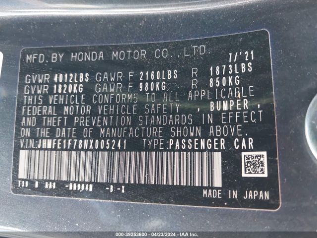 JHMFE1F78NX005241 Honda CIVIC EX