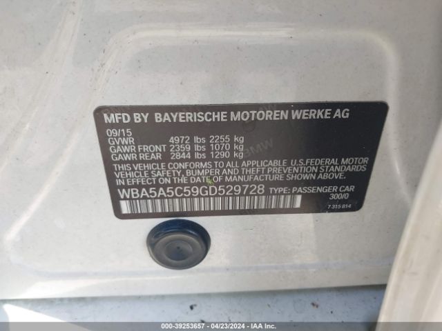 WBA5A5C59GD529728 BMW 528I