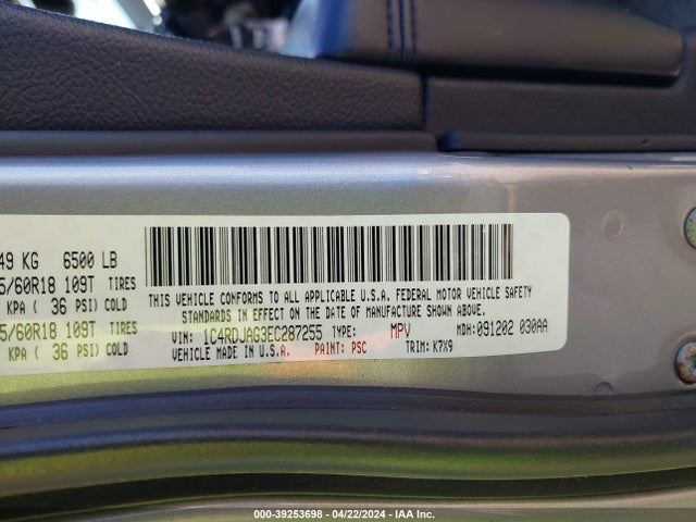 Dodge Durango Sxt 2014 1C4RDJAG3EC287255 Image 9