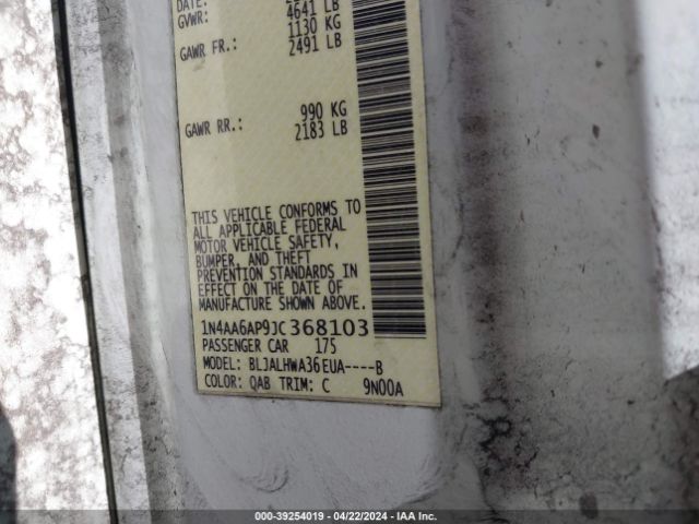 1N4AA6AP9JC368103 Nissan Maxima 3.5 Platinum