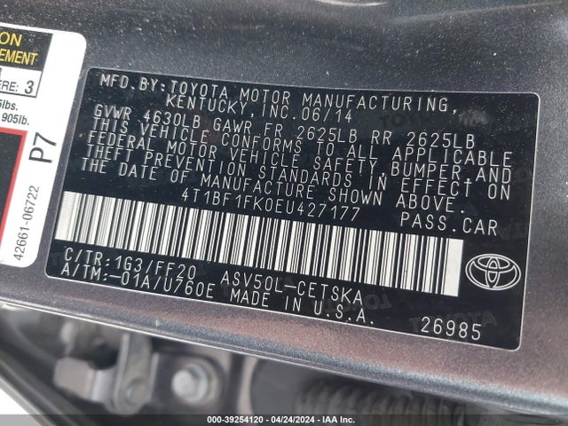 Toyota CAMRY SE 2014 4T1BF1FK0EU427177 Image 9