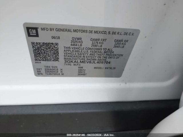 3GKALMEV8JL409704 GMC Terrain Sle