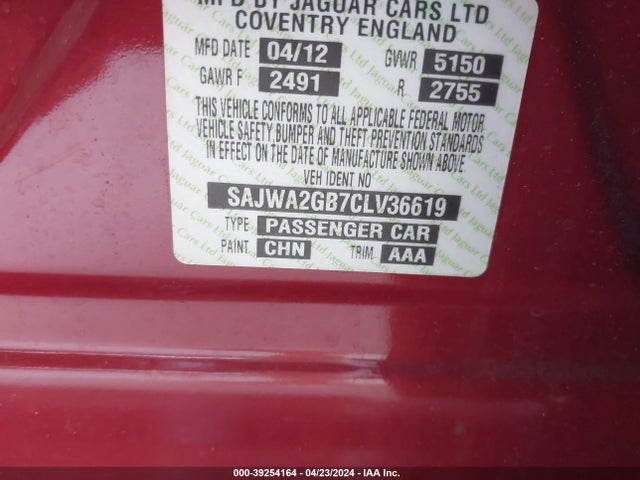 2012 JAGUAR XJ SAJWA2GB7CLV36619 Photo 8