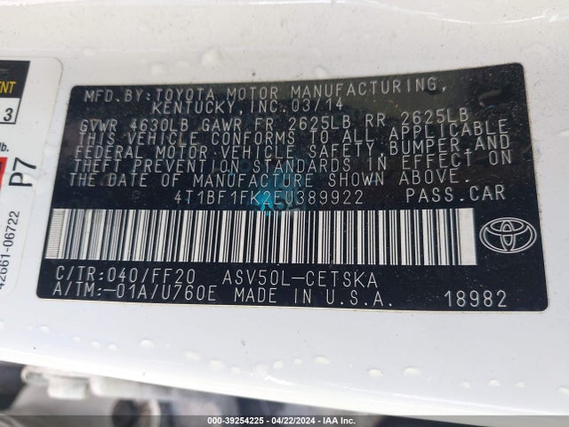 Toyota CAMRY SE 2014 4T1BF1FK2EU389922 Image 9