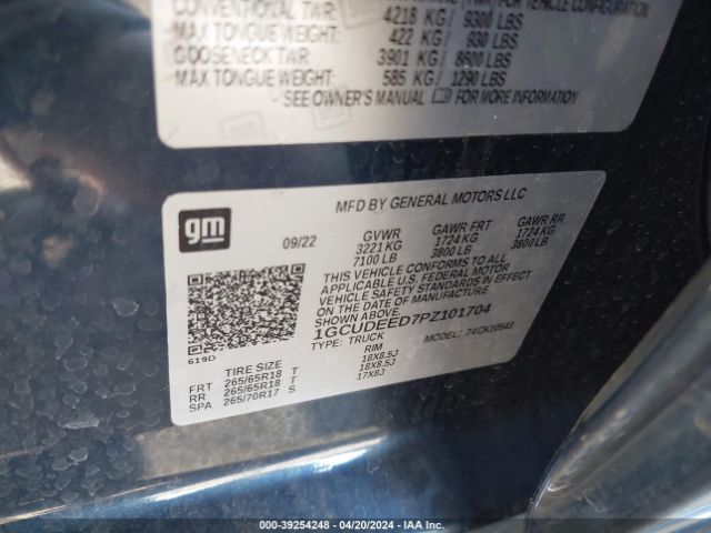 1GCUDEED7PZ101704 Chevrolet Silverado 1500 4wd  Short Bed Rst